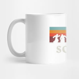 Retro Soccer Player Silhouette Mug